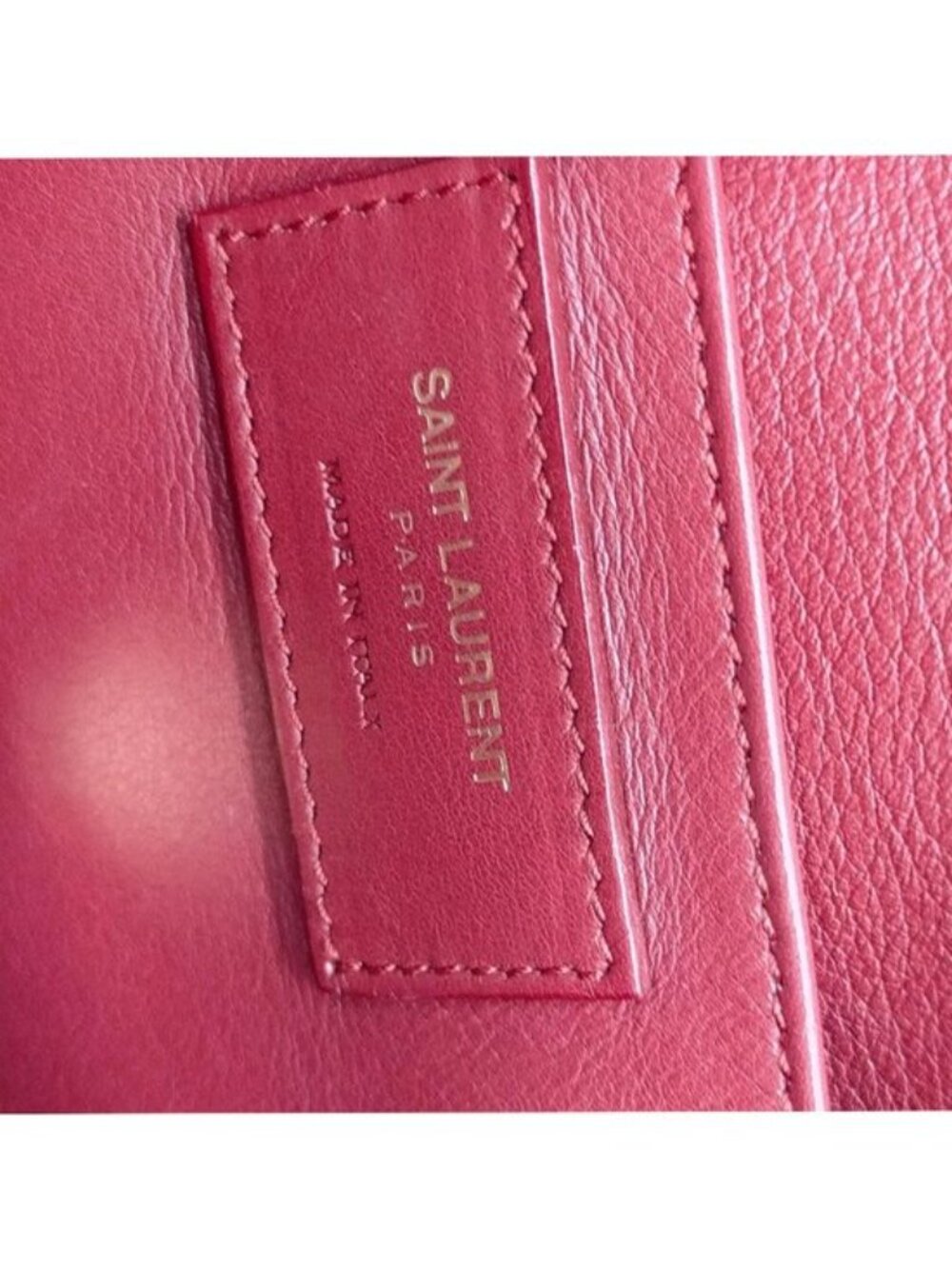 Authentic Saint Laurent Cabas ChYc Red Leather Satchel Crossbody Bag - Picture 14 of 16